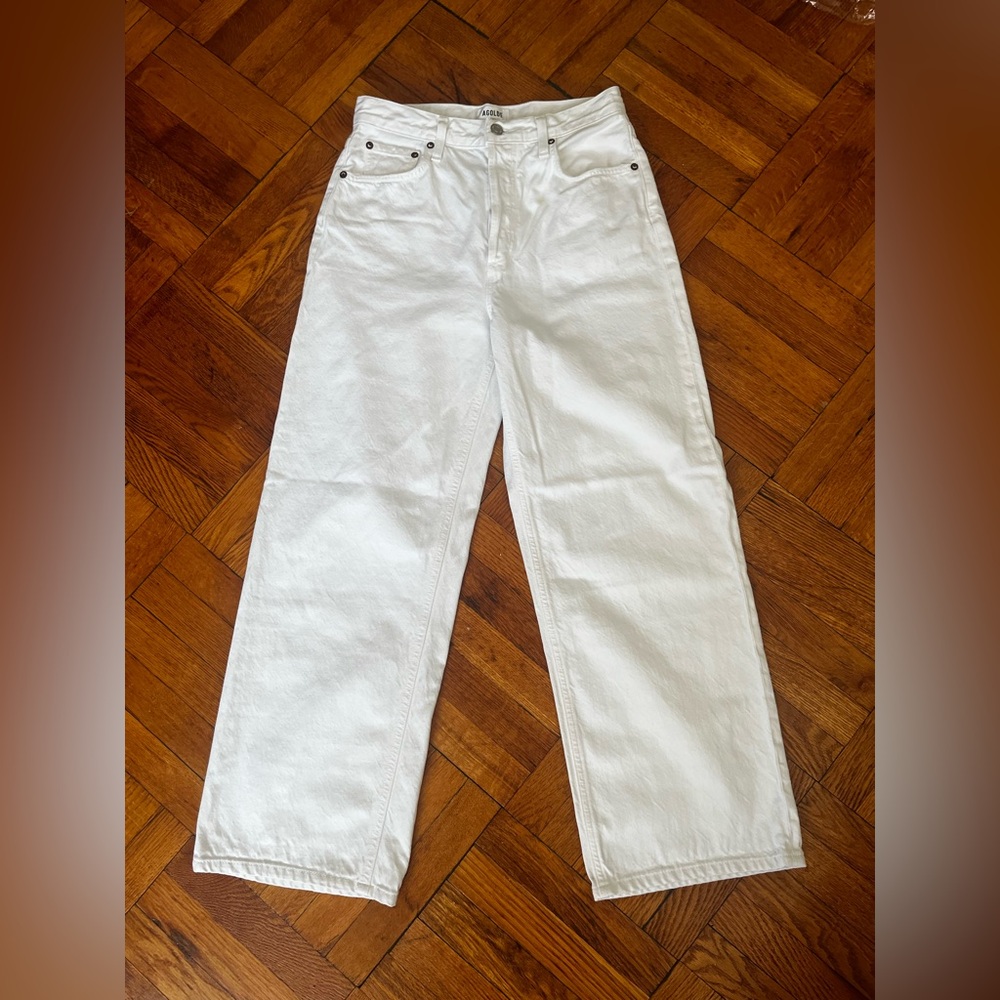 Agolde “Low Slung Baggy” White Jeans Size 24 (29 inch waist)